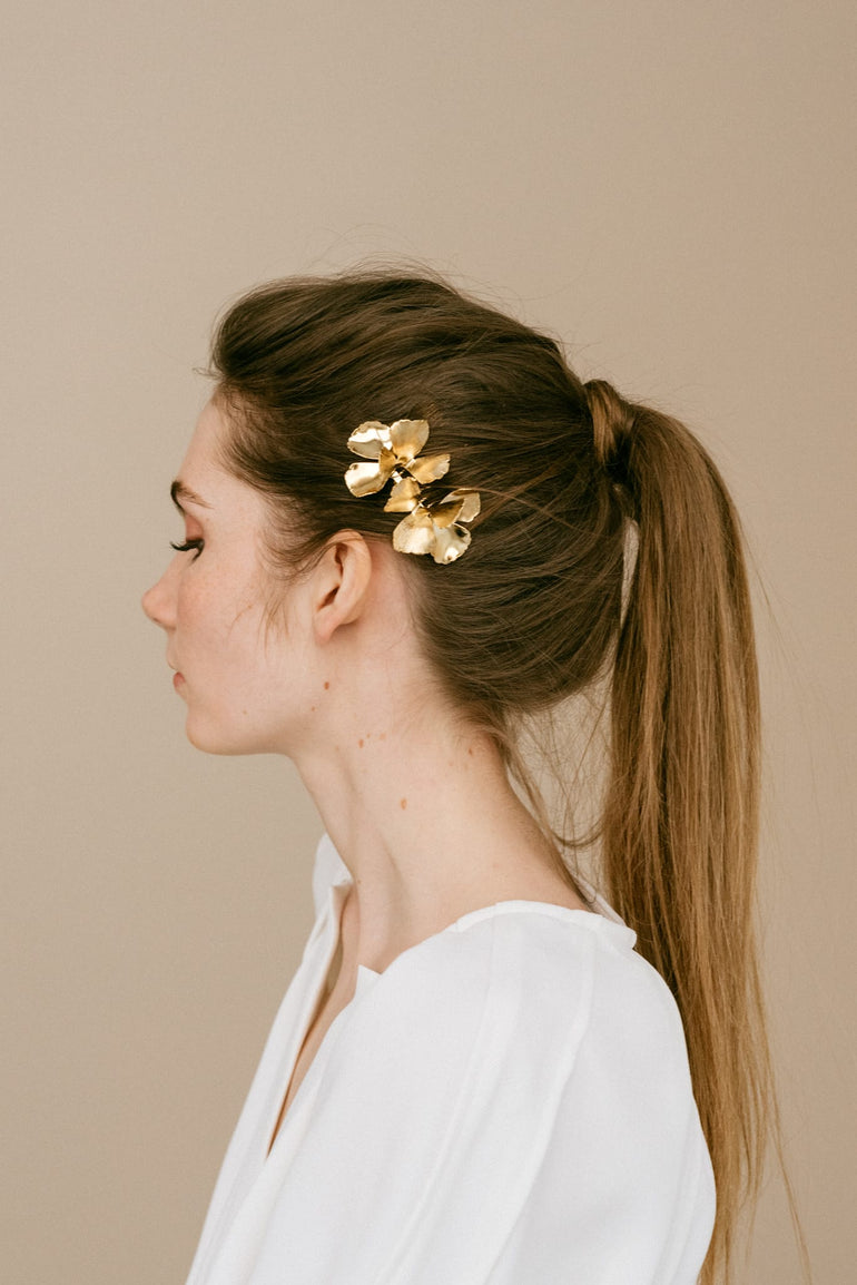 bijoux cheveux mariage fleurs dorée argenté
